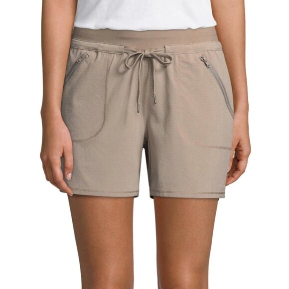 NWT St John’s Bay Active Shorts With Zipper Pockets | Sand Beige | Size S - Picture 1 of 7